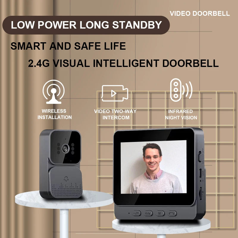Rscamtom Smart 1080P Waterproof Night Vision Security Camera H.264 Video Compression CMOS Sensor Front Door Monitoring Camera
