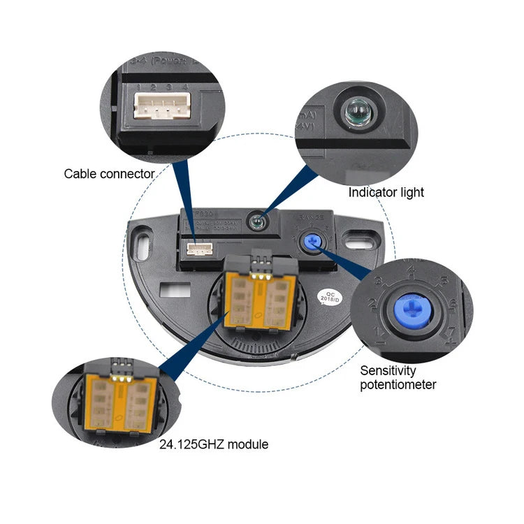 Wireless Multi-Function Automatic Door Open Close Sensor Microwave Position Motion Sensor for Glass Doors