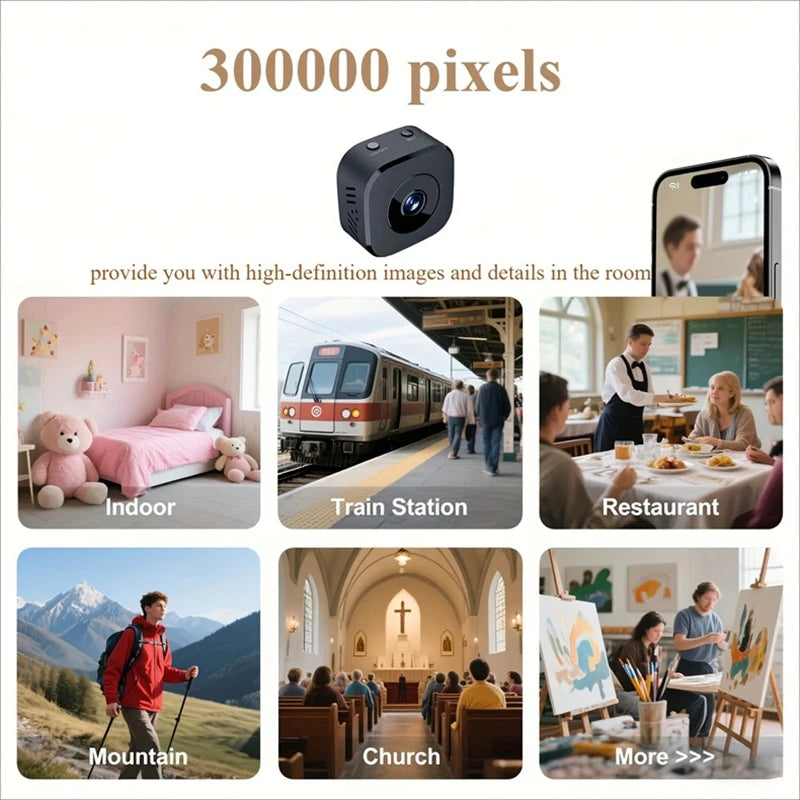 Security Camera 4K Mini Full Color Night Vision High Definition WiFi Monitor Waterproof Motion Detect Surveillance Smart