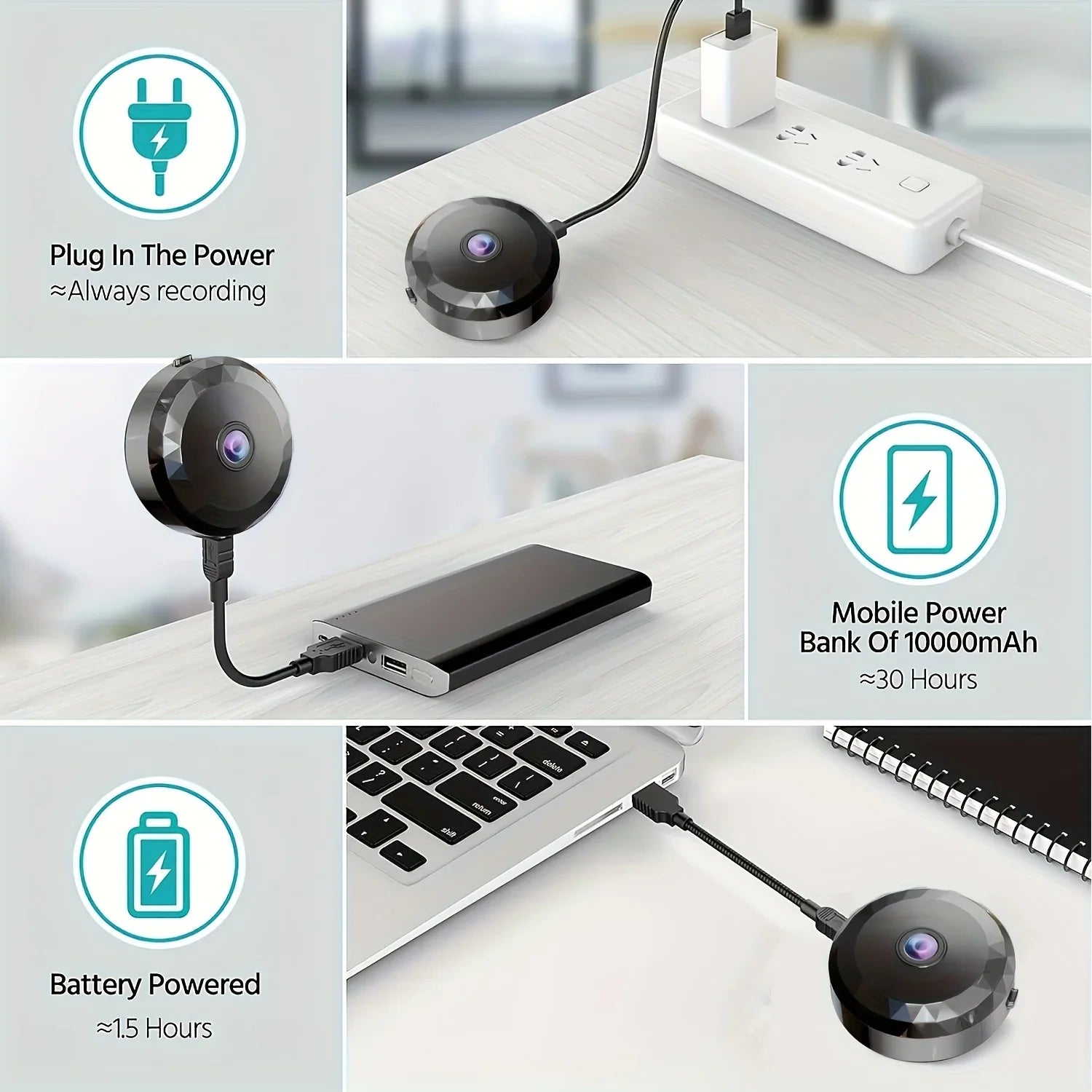 Wireless WiFi Security Camera 1080P HD Night Vision Motion Detection Rechargeable Battery Easy Mount App Control Home Security