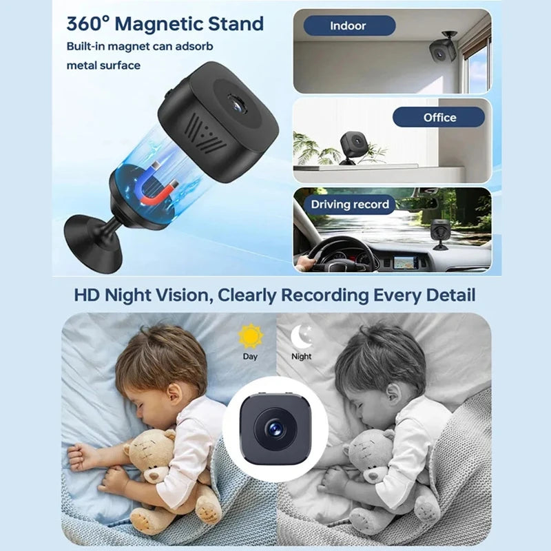 Security Camera 4K Mini Full Color Night Vision High Definition WiFi Monitor Waterproof Motion Detect Surveillance Smart