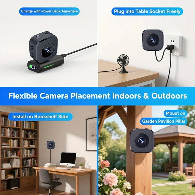 Security Camera 4K Mini Full Color Night Vision High Definition WiFi Monitor Waterproof Motion Detect Surveillance Smart